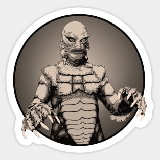 Creature from the Black Lagoon Portrait (Sepia) Sticker